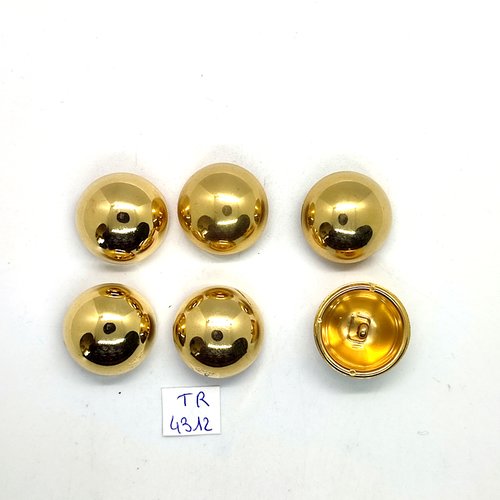 6 boutons en métal doré - 23mm - tr4312