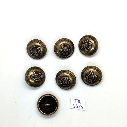 7 boutons en métal bronze - 20mm - tr4313