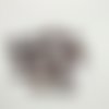 13 boutons en cuir marron et métal doré - 15mm - tr4329