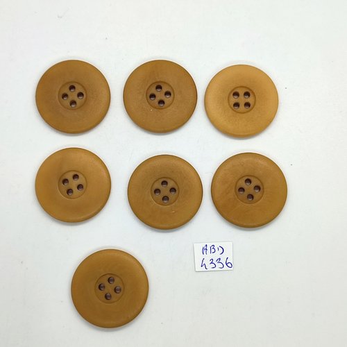 7 boutons en résine marron clair - 28mm - tr4336