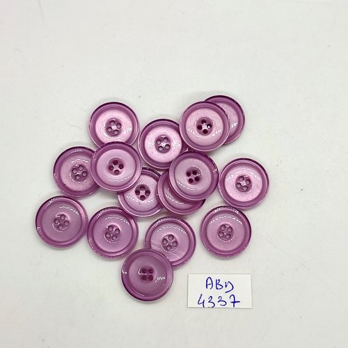 15 boutons en résine lilas - 17/18mm - tr4337
