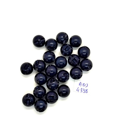 22 boutons en résine bleu très foncé - 13mm - tr4338