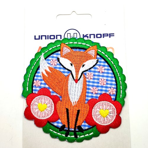 1 thermocollant / écusson à coudre - renard multicolore - 9cm
