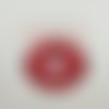 1 thermocollant / écusson à coudre noir rouge et blanc - un sourire - 58mm