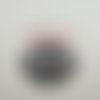 1 thermocollant / écusson à coudre - un cercle gris et noir - 52mm
