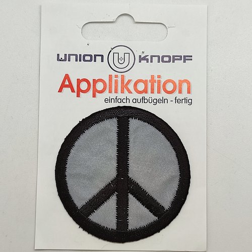 1 thermocollant / écusson à coudre - un cercle gris et noir - 52mm