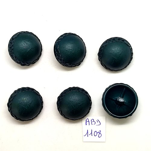 6 boutons en résine vert - 23mm - abd1108