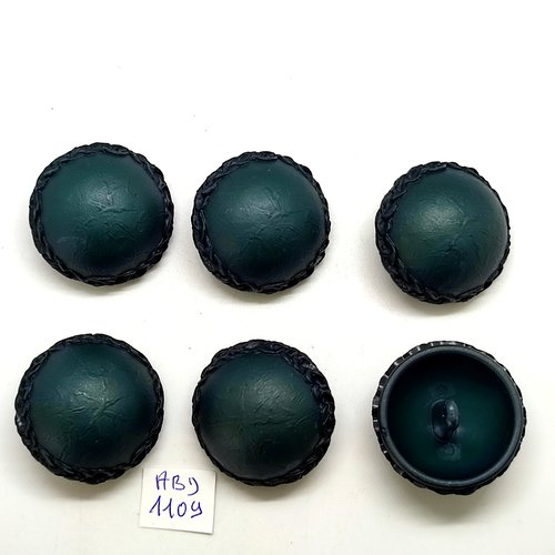 6 boutons en résine vert - 34mm - abd1109