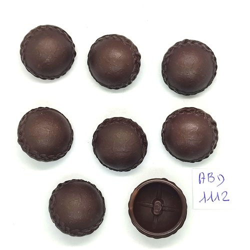 8 boutons en résine marron - 23mm - abd1112