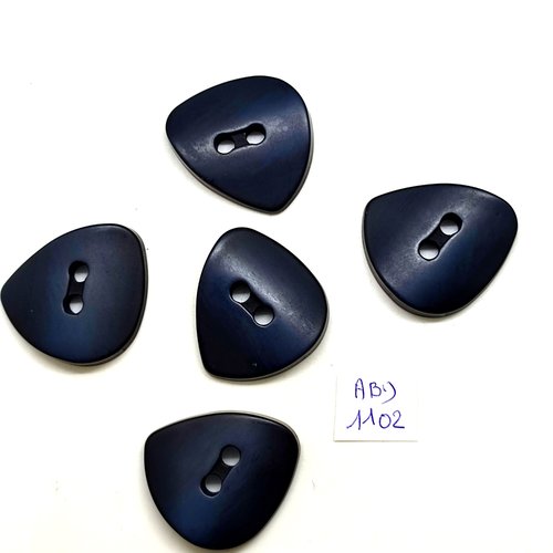 5 boutons en résine bleu marine - 28mm - abd1102