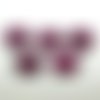 5 boutons en résine bordeaux / violet et noir - 34mm - abd1100