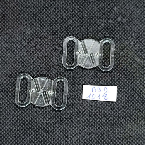 2 attaches en résine transparent - 30mm fermé -  abd1018