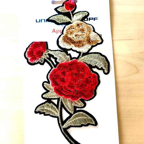 1 thermocollant / écusson à coudre multicolore - fleur - 18x10cm