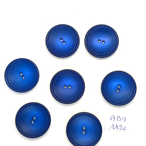 7 boutons résine bleu - 28mm- abd1120