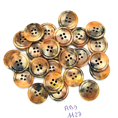 25 boutons résine marron et beige - 17/18mm- abd1127