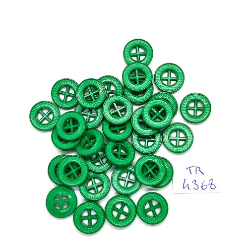 32 boutons résine vert - 14mm - tr4368