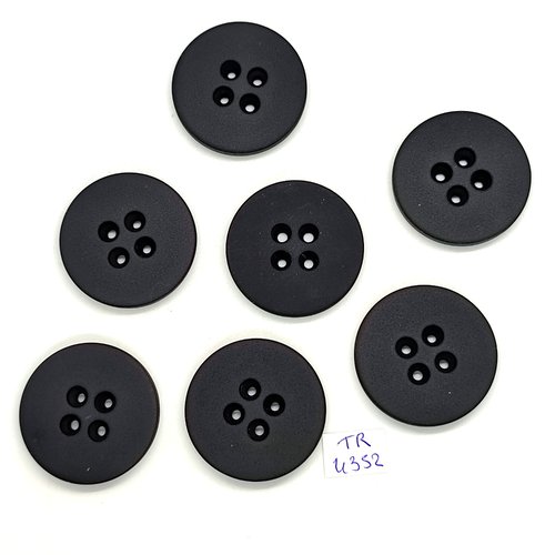7 boutons résine noir - 34mm - tr4352