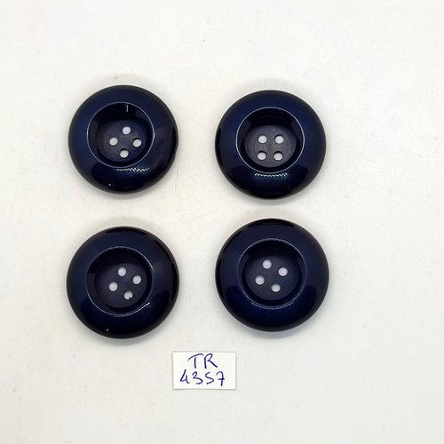 4 boutons résine bleu foncé - 30mm - tr4357