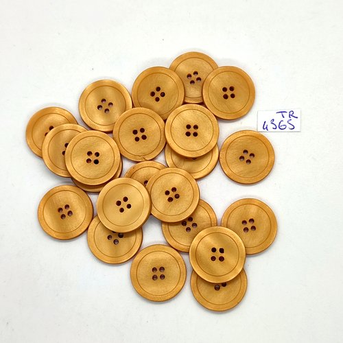 22 boutons résine marron clair - 18mm - tr4365