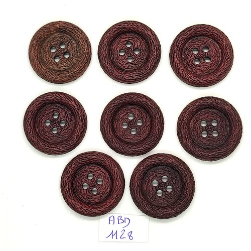 8 boutons résine marron - 28mm- abd1128