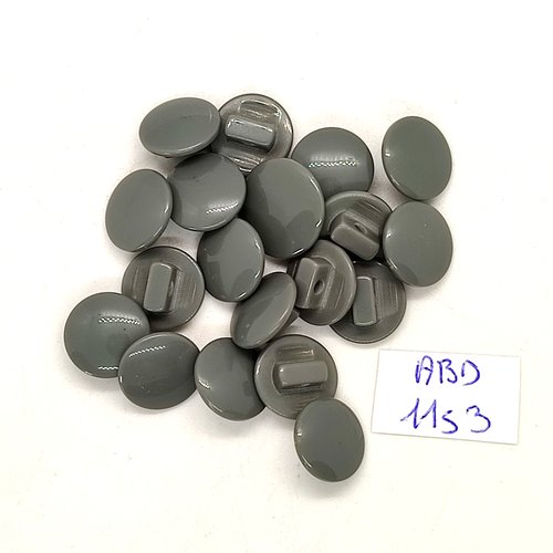 19 boutons résine gris clair - 11mm- abd1153