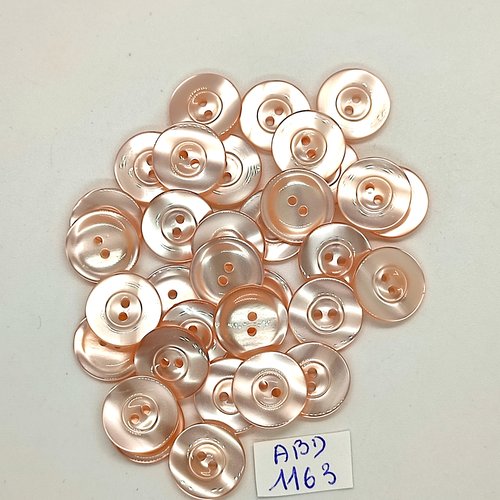 33 boutons résine rose / orange - 15mm- abd1163