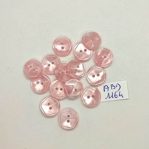 15 boutons résine rose - 13mm- abd1164