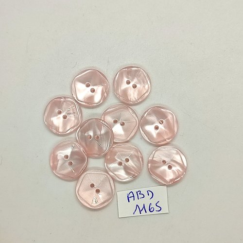 11 boutons résine rose - 15mm- abd1165