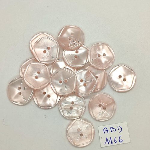 17 boutons résine rose - 18mm- abd1166
