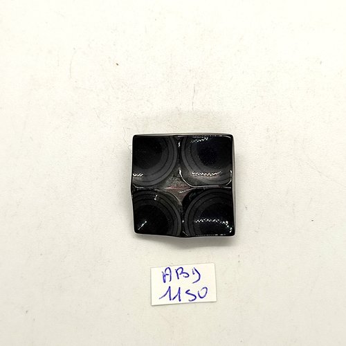 1 bouton résine gris foncé - 26x26mm- abd1150