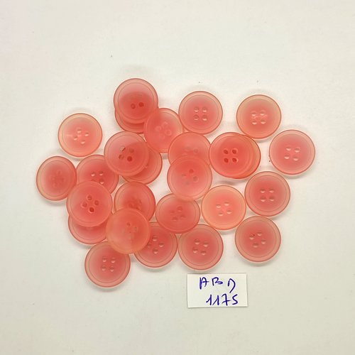 26 boutons résine rose - 15mm- abd1175