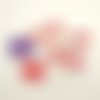 12 boutons fantaisie en résine multicolore (coeur) - abd1179