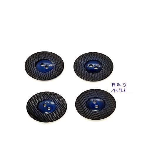4 boutons résine bleu foncé - 27mm- abd1191