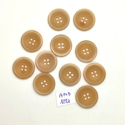 11 boutons résine beige - 20mm- abd1221