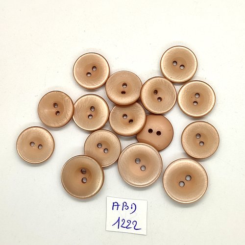 15 boutons résine beige - 18mm et 15mm- abd1222
