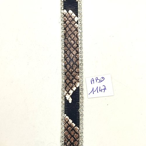 1m de thermocollant / écusson à coudre marron noir et blanc - 15mm de large - abd1247