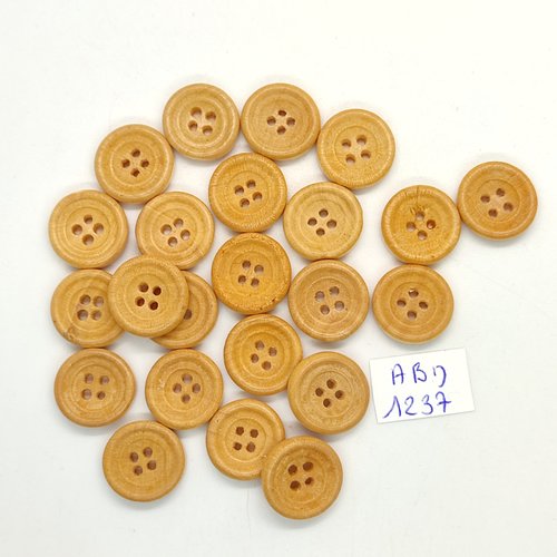 23 boutons résine beige foncé - 15mm- abd1237