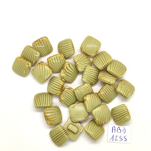 24 boutons résine vert - 12x12mm- abd1255