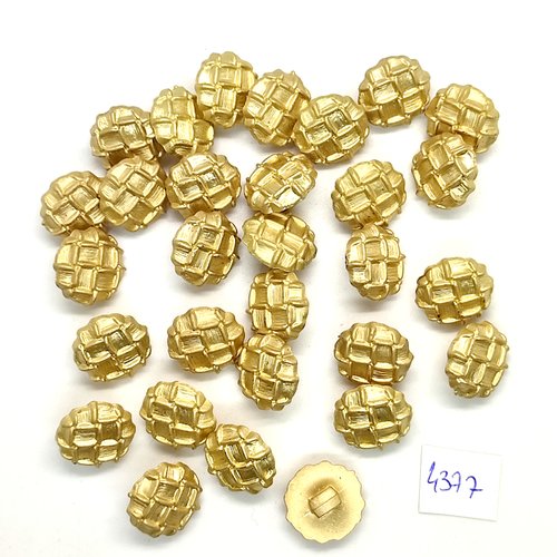 30 boutons résine doré - 15mm- tr4377