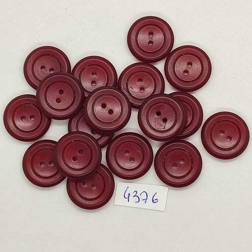 17 boutons résine bordeaux - 17mm- tr4376