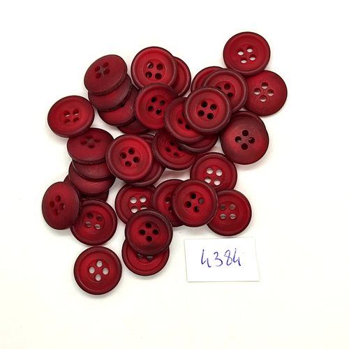55 boutons résine bordeaux - 15mm- tr4384