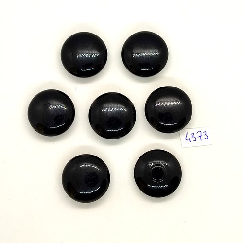 6 boutons résine noir - 22mm- tr4373