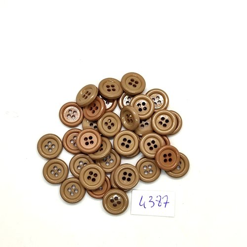 35 boutons résine taupe - 12mm- tr4387