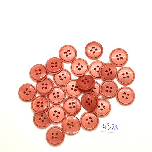 27 boutons résine vieux rose - 14mm- tr4388