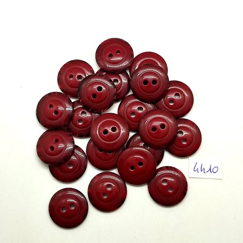 21 boutons résine bordeaux foncé - 18mm - tr4410
