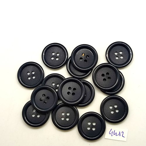 15 boutons résine bleu foncé - 20mm - tr4412