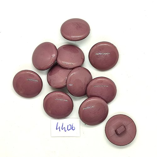 11 boutons résine lilas foncé - 18mm - tr4406