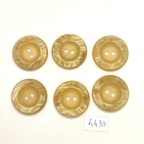 6 boutons résine beige - 28mm - tr4435