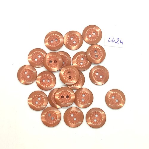 21 boutons résine orange foncé - 15mm - tr4424
