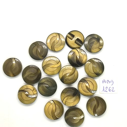 17 boutons résine vert  - 18mm - abd1262